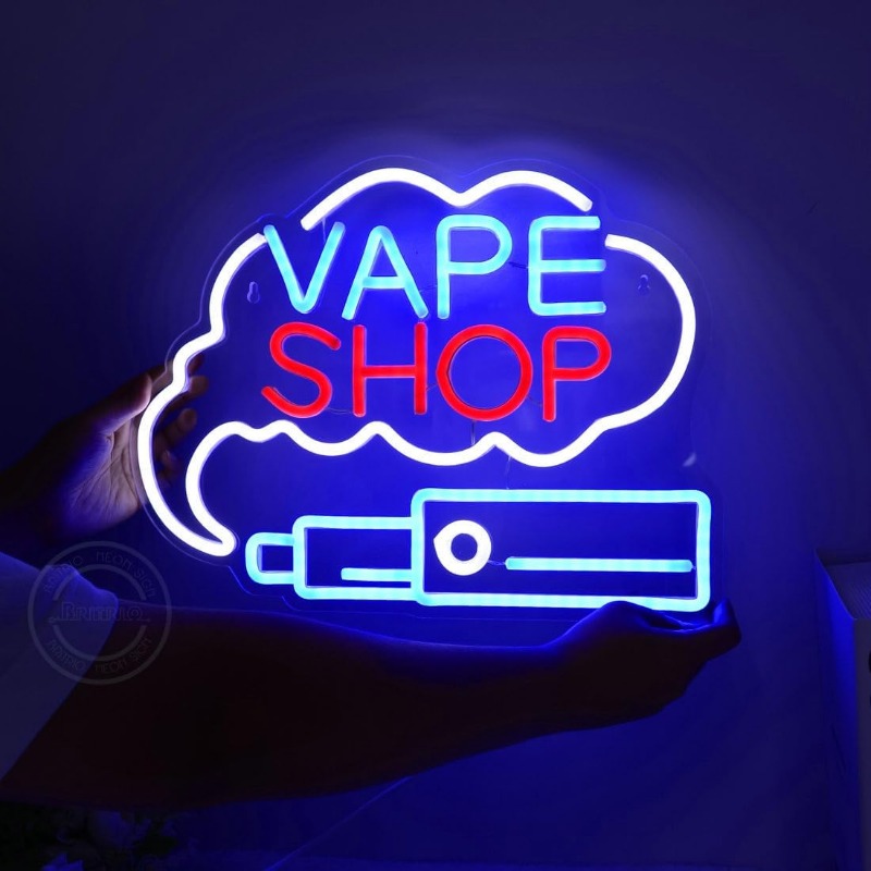 Vaping Store - Letrero de neón de humo LED